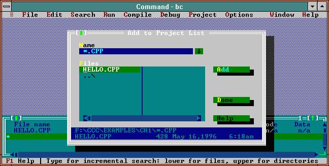 BC3.1 Select file to insert into project