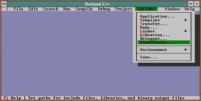 BC++ 3.1 Options | Directories