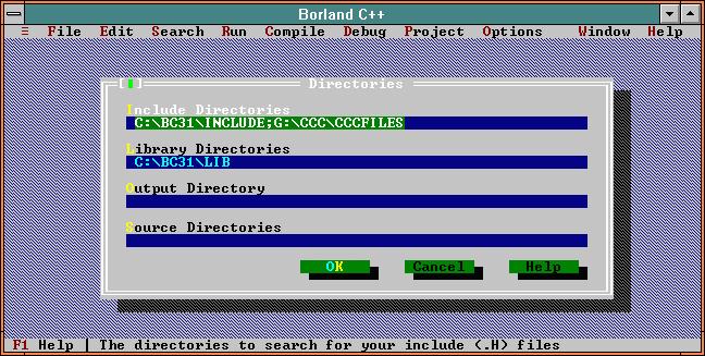 BC++ 3.1 Include directories