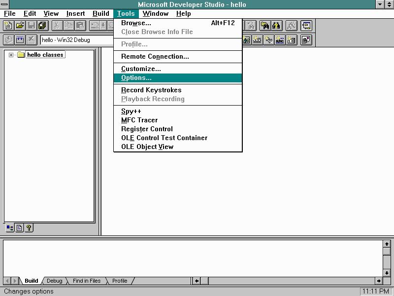 MSVC 4.0 Insert Files in Project dialog box