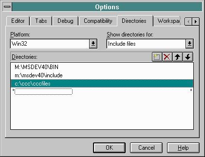 MSVC 4.0 Include directories