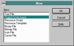 MSVC 4.2 New dialog box