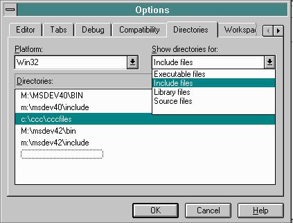 MSVC 4.0 Include directories