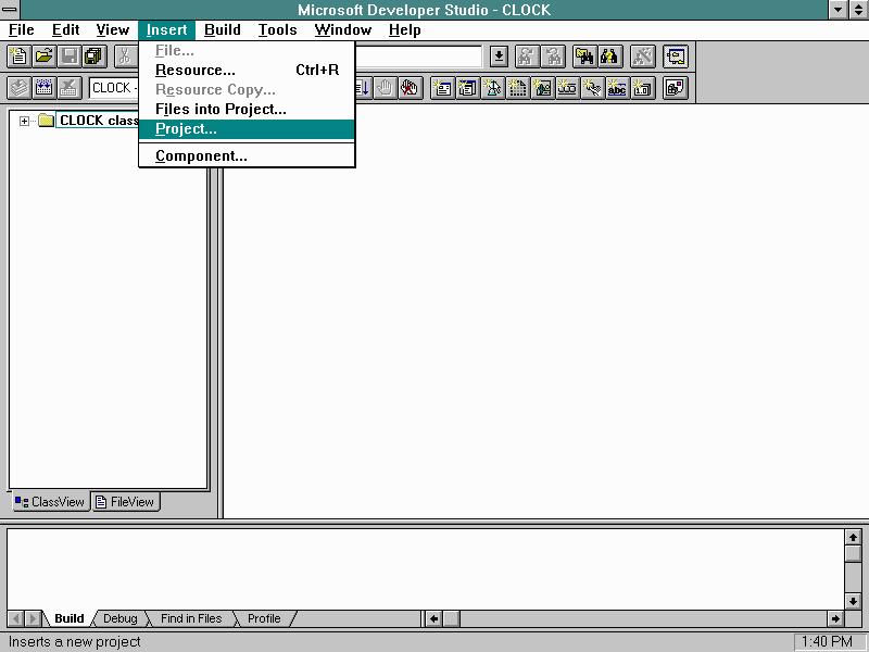 MSVC 4.0 Insert Project into existing Workspace